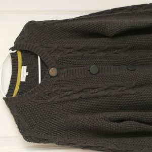 John Rocha Cardigan Cashmere Cotton Cable Knit Fisherman UK Sz 16